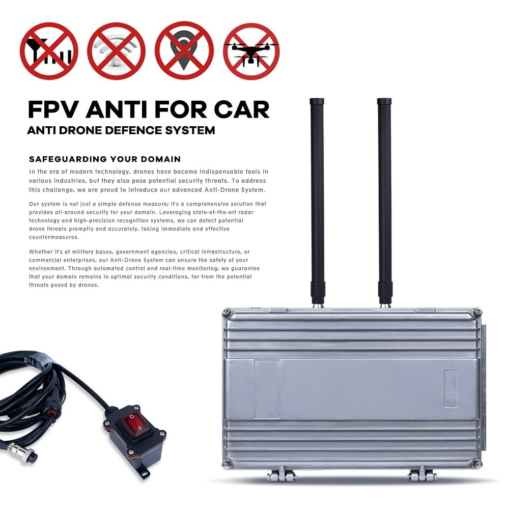 FPV UAV C UAS Drone Jammer Anti Drone For Car Jamming